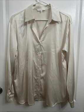 Fifty Street Cream Button-Up Silk Shirt